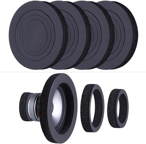 6.5" Foam Speaker Enhancer, 4PCS Self Adhesive Car Door Speaker Foam Rings, Car Door Speaker Fast Rings, 6.5" Speaker Baffle, Universal High Rebou...