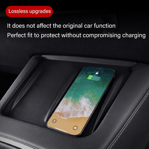 Wireless Charging Anti-Slip Protective Mat Pad, Black Silicone Car Wireless Chargers Anti Slip Charging Mat Phone Holder Wireless Chargers Protect...