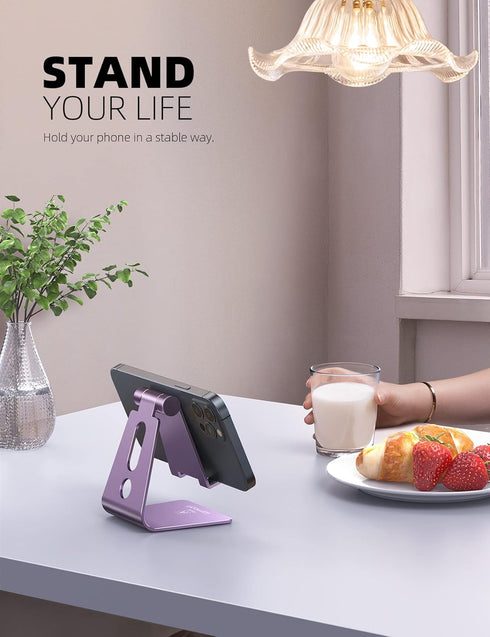 Lamicall Adjustable Phone Stand, Cell Phone Holder Desk, Compatible with Phone 13 12 Mini 11 Pro Xs Max XR X 8 7 6 Plus SE, Smartphones Dock, Offi...