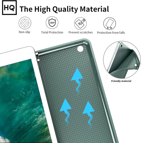 Aoub Case for iPad 6th Generation 2018/iPad 5th Generation 2017 9.7 inch, with Pencil Holder, Auto Sleep/Wake, Soft TPU Back Slim Lightweight Trif...