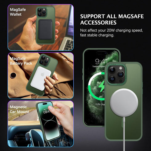 Telaso iPhone 14 Pro Max Case, iPhone 14 Pro Max Phone Case Compatible with Magsafe Translucent Matte Slim Anti-Scratch Military Grade Protective ...