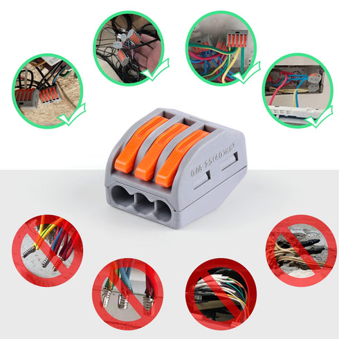 Delgada 60pcs Wire Connectors Nuts Assortment Pack,2/3/4/5 Port Compact Quick Splicing Electrical Connectors Kit,Wiring Terminals for Stranded Sol...