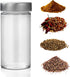 2 Pcs Glass Spice Jars/Bottles - 3oz Empty Round Spice Containers with Airtight Metal Caps with Shaker Lids (2, clear)...