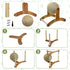 Fhiny Rabbit Scratch Toy, Natural Sisal Rabbit Scratching Ball Sisal Rope Bunny Claw Scratcher Rotating Ball Interactive Toys Nail Scratching Post...