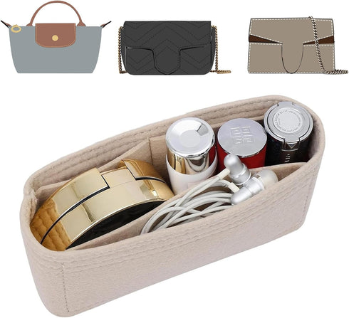 Felt Mini Purse Organizer Insert Compatible with Mini GG Marmont Matelasse Shoulder Bag and More Bags, Handbags Organizer for Women Bag(Beige,XS)...
