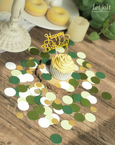 Green Confetti Golden Greenery Glitter Paper Scatter Table Decoration Surprise Craft Supplies Birthday Party Bridal Baby Shower Party Wedding Gift...