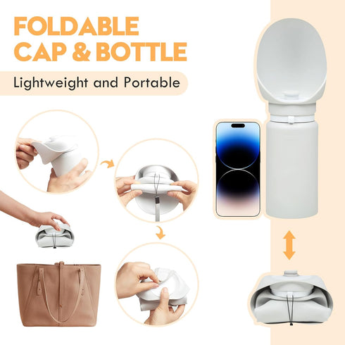 Silicone Dog Water Bottle, Dog Travel Water Bottle Foldable Extra Wide Cup, Lightweight Portable Dog Water Bottle with 2 Metal Pet Tag,Easy to Cle...