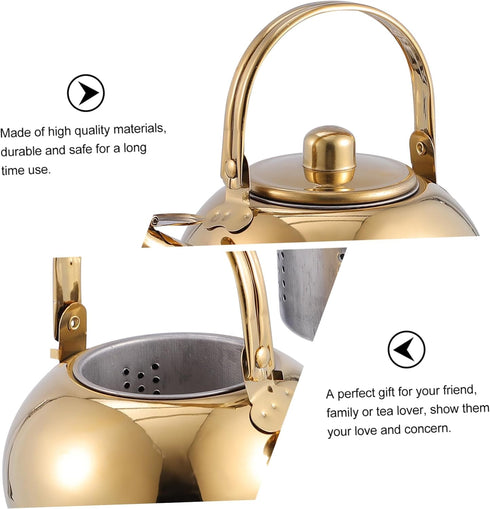 1pc Stainless Steel Pot Whistling Tea Kettle Stainless Steel Tea Pots Portable Stove Teapot for Stovetop Teapot with Infuser Water Boiler Filter W...