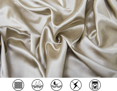 Lanest Housing Satin-Silk Pillowcase Queen, Beige Satin Pillowcase for Hair and Skin, Breathable, Super Soft, Cooling Pillow case Queen-Standard S...