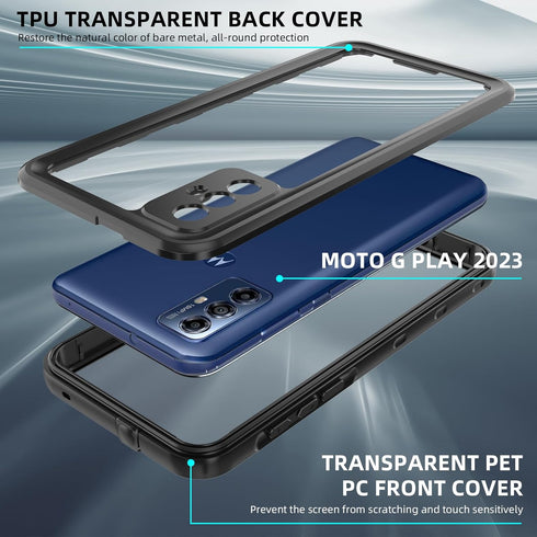 for Moto G Play (2023) Case Phone Case,Waterproof Case with Built-in Screen Protector & Cell Phone Ring Holder, Full Body Shockproof Rugged Heavy ...