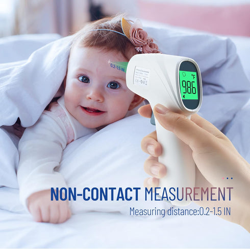 Touchless Thermometer for Adults, Digital Infrared Thermometer Gun with Fever Alarm, Forehead and Object 2 in 1 Mode, Fast Accurate Results (Gray)...