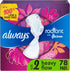 Always Radiant Feminine Pads for Women, Flexfoam Pads with Wings, Size 2, Heavy Absorbency, Lightly Scented, 78 Count (3 Packs of 26)...