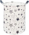 KUNRO Large Sized Round Storage Basket Waterproof Coating Organizer Bin Laundry Hamper for Nursery Clothes Toys (Black Star)...