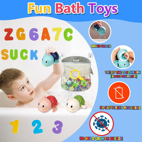 Bath Toys for Toddlers 1-3 - Mold Free Bath Toys Baby Pool Toys Toddler Age 1-2-4 Bath Toys for Infants 6-12 Months 1 2 3 4 Year Old Girl Boys Gif...