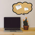 Navaris Cork Board Bulletin Board - Thought Bubble Design 11 x 17 in, includes 5 Pins - Message Noticeboard Memo Shape Display Pinboard...