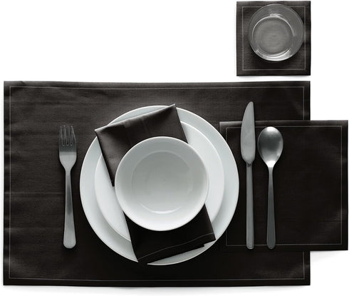 Cotton Cocktail Napkin - 4.3 x 4.3 in - 50 units per roll - Black...