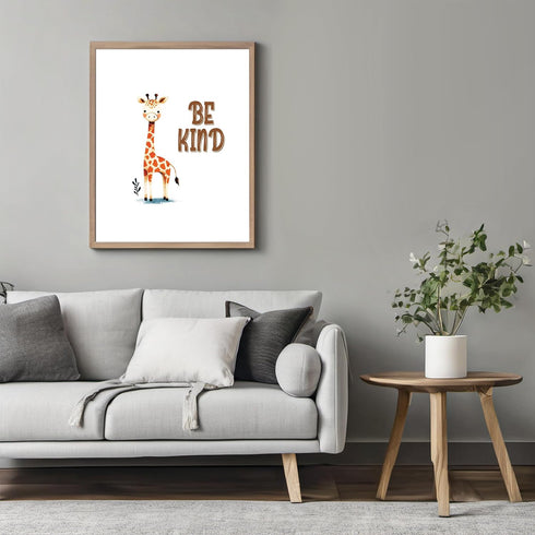 Posterizer 1 pcs-be kind-cute giraffe quote-Kids Room Art-Motivational & Inspirational Art-Gift for Daughter, Son, Kids-decor for nursery toddlers...