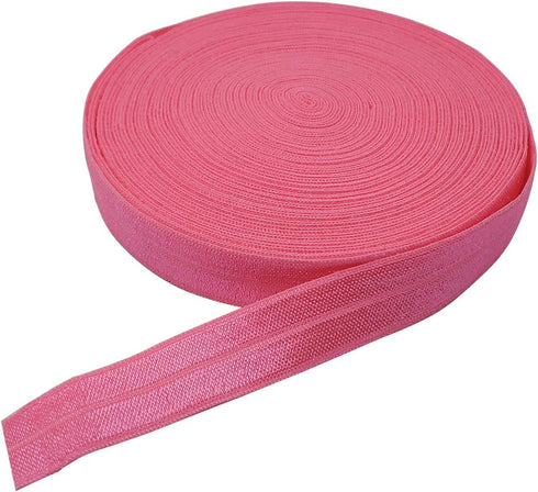 10 Yards Fold Over Elastic Stretch, Braided Elastic Ribbon for Hair Ties Headbands, Available in Various of Colours (Dark Pink, 5/8in)...