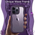 JETech Cute Case for iPhone 14 Pro 6.1-Inch, Wave Frame Curly Shape Shockproof Phone Cover for Women and Girls, Clear Hard PC Back (Deep Purple)...