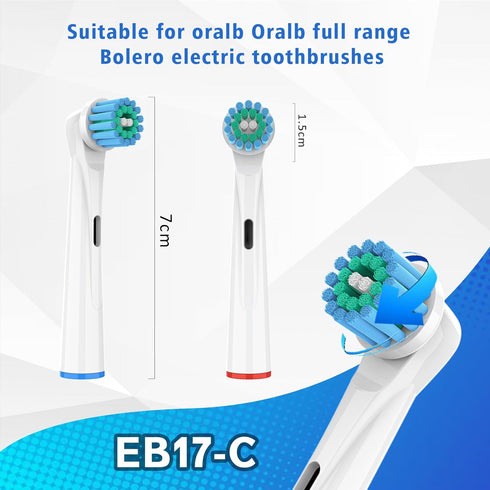 Toothbrush Heads for Oral B, 4 Pack Professional Electric Toothbrush Replacement Heads Compatible with Oral B Braun, Medium Soft Dupont Bristles R...