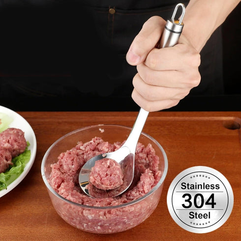 4 Pcs Meatball Spoon Set Meatball Making Tool Non-Stick Meatball Maker Meatball Scoops with Long Handle for Kitchen DIY Cooking...