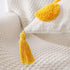 PANOD Super Soft Farmhouse Decorative Plush Throw Pillow Covers 12 x 20 Yellow,Solid Pom pom Tufted with Tassels Modern Accent Boho Lumbar Cushion...