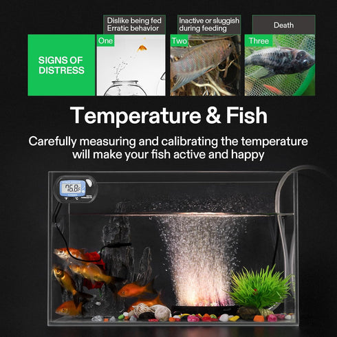 VIVOSUN 1-Pack LCD Digital Aquarium Thermometer Fish Tank Water Terrarium Temperature with Suction Cup for Turtle...
