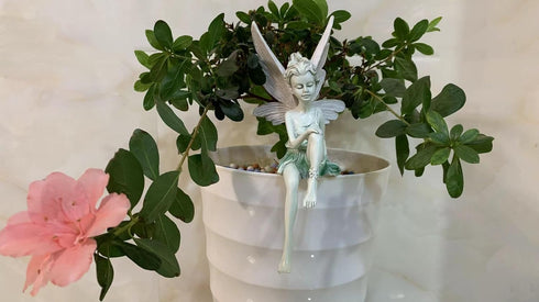 fairy garden ornaments outdoor-Flower Fairy Statue Decoration Garden Ornament-Outdoor Children's Garden Decoration Sculpture Craft-garden sculptur...