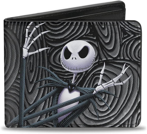 Buckle-Down Men's PU Bifold Wallet, Black & White, 4.0" x 3.5"...