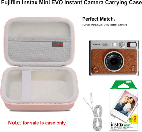Camera Carrying Case Compatible with Fujifilm Instax Mini EVO Instant Camera, Camera Lens cover Photo Printer Travel Protective Storage Holder, Me...