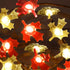 FURORA LIGHTING Red & Green Maple Leaf LED Fairy Lights with 6/18 Timer, 20 LED Warm Night Lights, 90-Inches of Magical Fairy Lights for Room Déco...