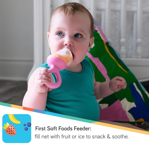 Nuby Nibbler Mesh First Soft Foods Feeder, 2pk, Pink & Purple...