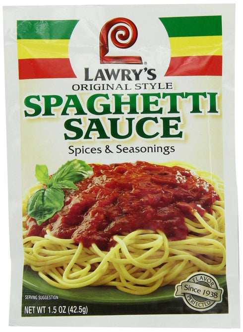 Lawry's Spaghetti Sauce Spice & Seasonings, Original Style, 1.5-Ounce Packets (5 Pack)...