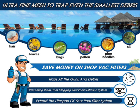 40-Pack of Pool Skimmer Socks, Pool Filter Socks for Filters, Baskets, and Skimmers - The Ideal Sock/Net/Saver to Protect Your Inground or Above G...