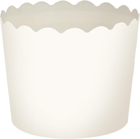 Scalloped White Large Baking Cups - (Pack Of 16) - Elegant Paper Cupcake Liners For Parties & Celebrations...