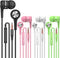 YNR 4 Pairs Wired Earbuds with Microphone & Volume Control, in Ear Earphones, Noise Islating High Definition, for 3.5mm Jack iPhone iPad iPod Sams...
