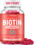Biotin Gummies for Hair Growth | Max Strength Biotin 10000mcg Prevents Thinning and Loss | Chewable Biotin Supplement For Women Men and Kids | 100...
