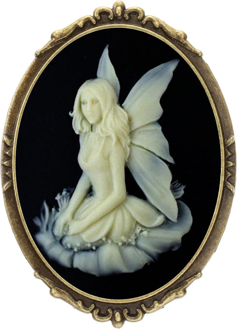 Hummingbird Brooch Pin Shield Decor Antique Brass Cameo Fashion Jewelry Pouch for Gift...