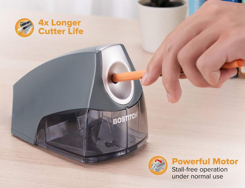 Bostitch Office Personal Electric Pencil Sharpener, Powerful Stall-Free Motor, High Capacity Shavings Tray, Gray (EPS4-KTGRAY)...