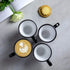 City to Cottage Handmade Black and White Polka Dot Ceramic Coffee, Tea, Latte Mug, Cup with Large Handle, Unique 7 oz / 200ml Designer Pottery for...