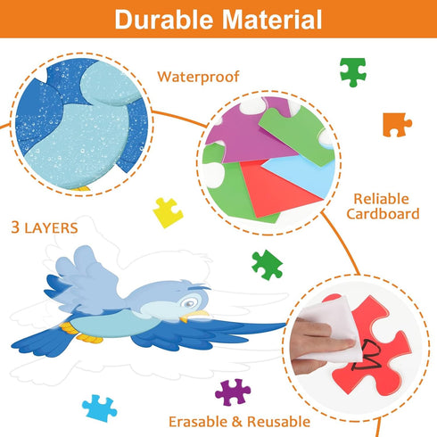 Classroom Tree Bulletin Board Set, Puzzle Pieces Classroom Bulletin Cutouts Tree Wall Decors Supplies for School Elementary Teacher Chalkboard...
