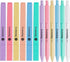 Bible Highlighters and Pens No Bleed, 12 Pcs Pastel Highlighter Set and Ballpens (Black Ink), No Bleed Highlighters for Bibles Study Journaling Sc...