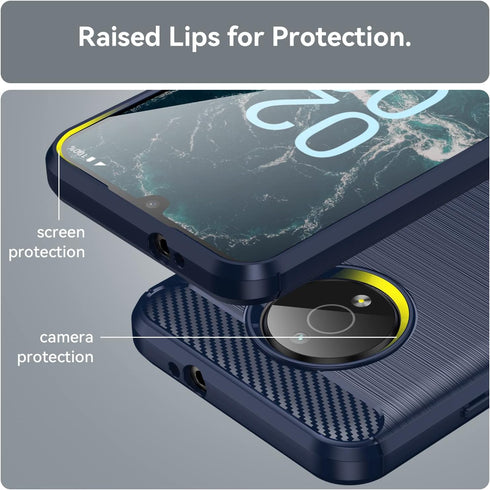 Osophter for Nokia C200 Case with 2pcs Screen Protector Shock-Absorption Flexible TPU Rubber Protective Cell Phone Cover for Nokia C200(Navy Blue)...