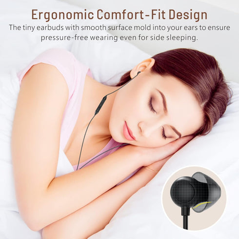 Hearprotek Sleep Earbuds, 2 Pairs Soft Comfortable in-Ear Earphones with mic-Low Profile Noise Reduction Headphones for Sleeping on Side, snoring,...