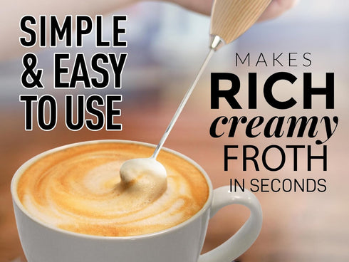 Zulay Powerful Milk Frother for Coffee with Powerful Motor - Handheld Frother Electric Whisk, Milk Foamer, Mini Mixer & Coffee Blender Frother for...