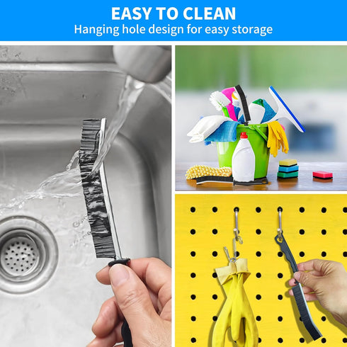 4TH Multi-Purpose Hard Bristle Crevice Cleaning Brush -Deep Reach Gap Cleaning Tool for Household Use -Versatile, Durable, Thin Brush to Clean Tig...