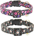 2 PCS Cotton Dog Collar Soft Cute Flower -3 Sizes Soft Nylon Puppy Collar Adjustable for Girl Female Small Medium Large Dogs… (Flower-4, M(13-18in...
