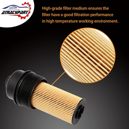 Oil Filter and Oil Filter Cap ?Replacement For 2011-2013 Chrysler 200, 300, Town & Country, Dodge Avenger, Challenger, Charger, Durango, Journey &...