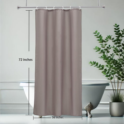 AooHome Stall Size 36x72 Inch Shower Curtain Liner, Half Size Solid Shower Curtain with Hooks, Weighted Hem, Waterproof, Chocolate...