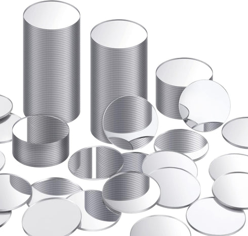 Mini Size Acrylic Round Mirror Adhesive Small Round Mirror Circles Craft Mirror Tiles for Crafts and DIY Projects Supplies (200 Pieces, 2 Inch)...